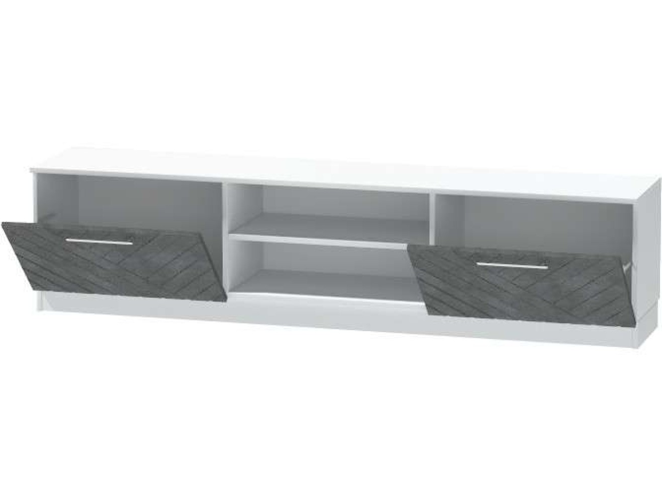 Тумба-2 под ТВ напольная Иннэс-7, Белый/Бетон графит арт. 1360359