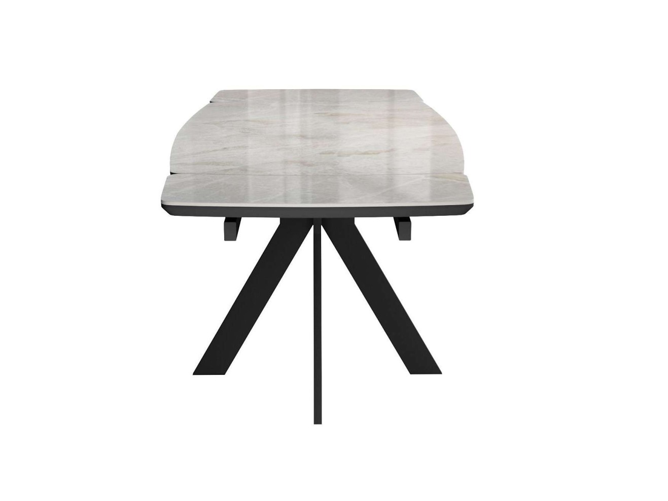 Стол DikLine DKU120 Керамика Italian Grey (глянец серый)/подстолье черное/опоры черные (2 уп.)