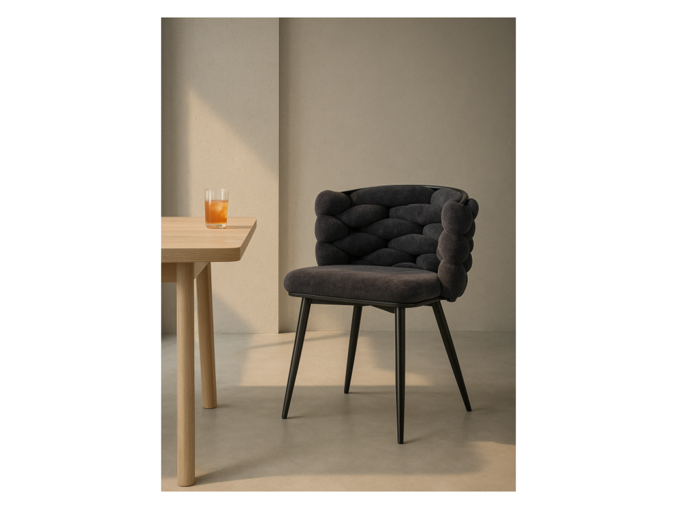на металлокаркасе Rendi gray-blue / black Стул на металлокаркасе