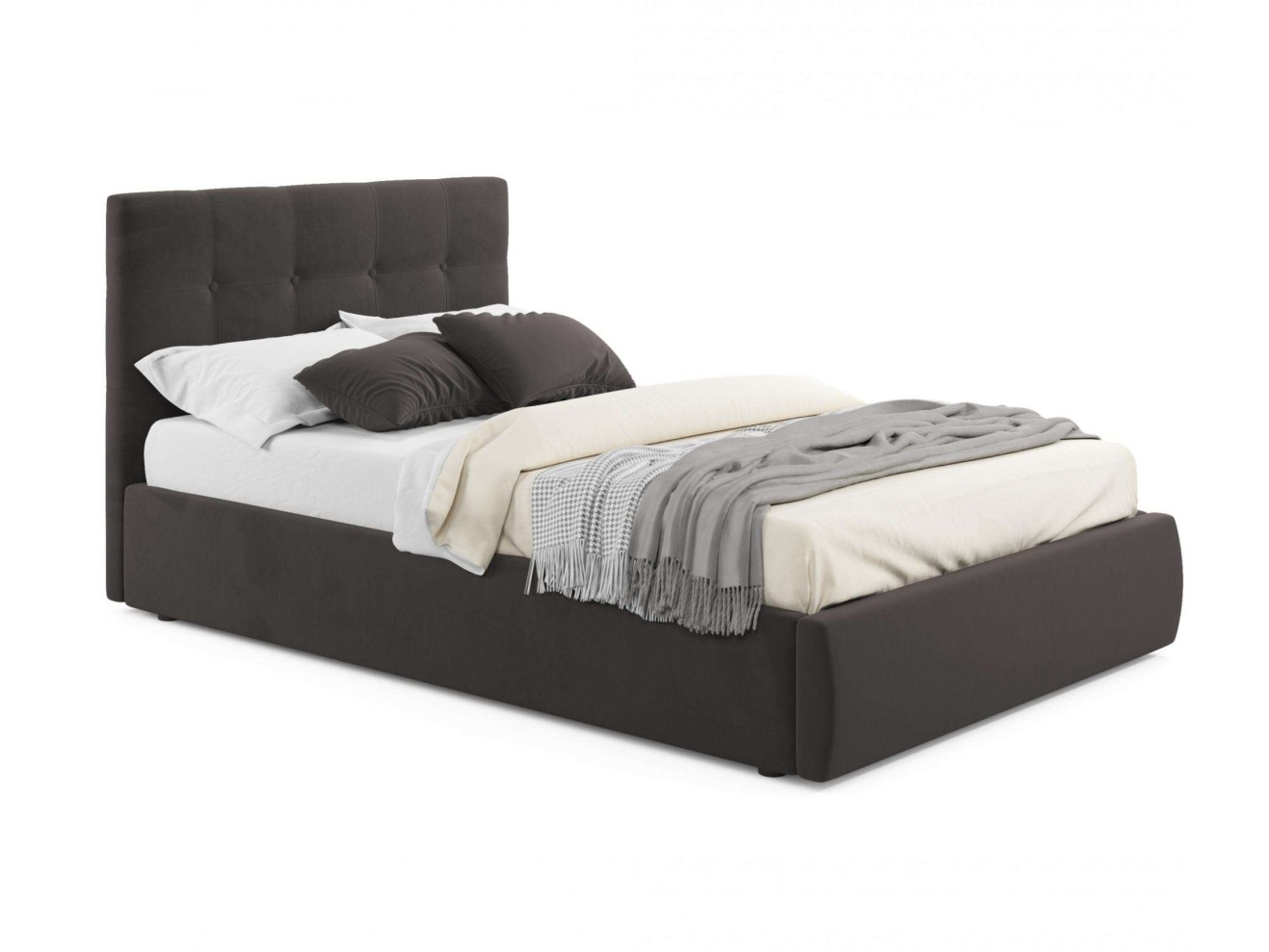 Мягкая кровать Selesta 1200 шоколад с подъемным механизмом