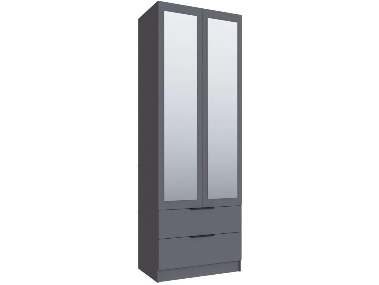 Шкаф Мадрид (0,8) с 2 ящ. с зеркалом, Графит серый арт. 1356549