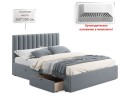 Мягкая кровать Olivia 1600 серая с ящиками