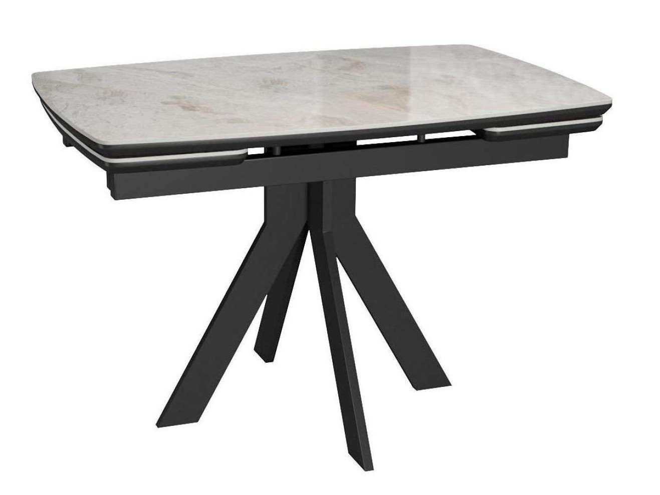Стол DikLine DKU120 Керамика Italian Grey (глянец серый)/подстолье черное/опоры черные (2 уп.)