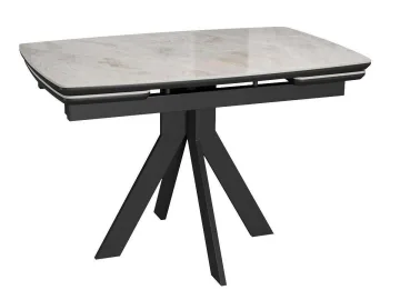 Стол DikLine DKU120 Керамика Italian Grey (глянец серый)/подстолье черное/опоры черные (2 уп.)