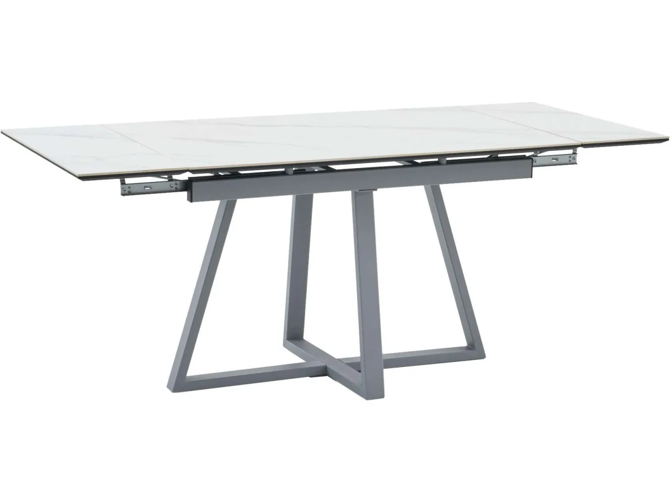 Стол обеденный STOOL GROUP Керас 120-180*80 Snow white, подстолье серое арт. 1568357