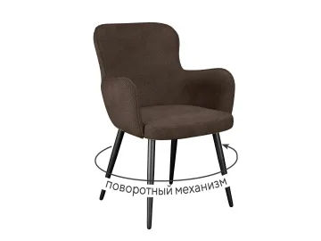 Стул DikLine 503 поворотный SB3 шоколад, ножки черные