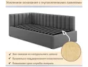 Мягкая кровать Milena 900 темно-серый маренго с подъемным механизмом арт. 1535061