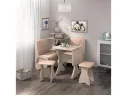 Кухонный набор скамья Лотос 550+550+Стол СКР-1+табурет Тюльпан-2 шт.+Этажерка / Ясень  / Велюр Латте арт. 1222681