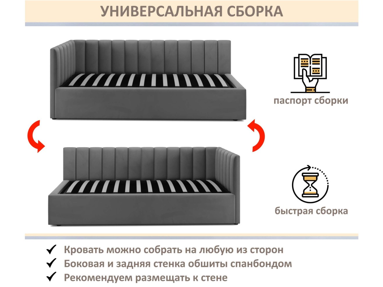 Мягкая кровать Milena 900 мокко светло-коричневый с ортопедическим основанием