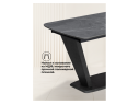 Петир 120(160)х80х75 larka grey / черный Керамический стол