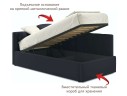 Односпальная кровать-тахта Bonna 900 с защитным бортиком темная и подъемным механизмом
