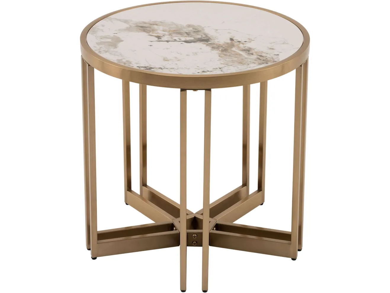 Стол журнальный STOOL GROUP Алиада 55*55 Светлая керамика/шампань арт. 1568291