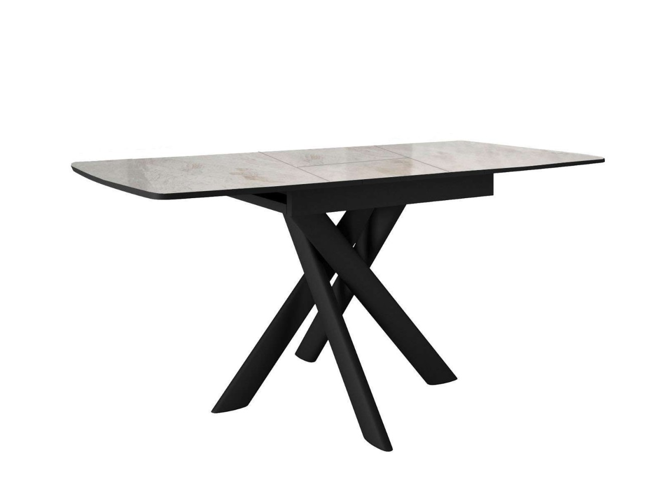 Стол DikLine DKB110, Керамика Italian Grey (глянец серый)/подстолье черное/опоры черные