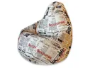 Кресло -мешок XXL жаккард арт.bs321, разноцветный (газета) 85х85х125 арт. 1606209