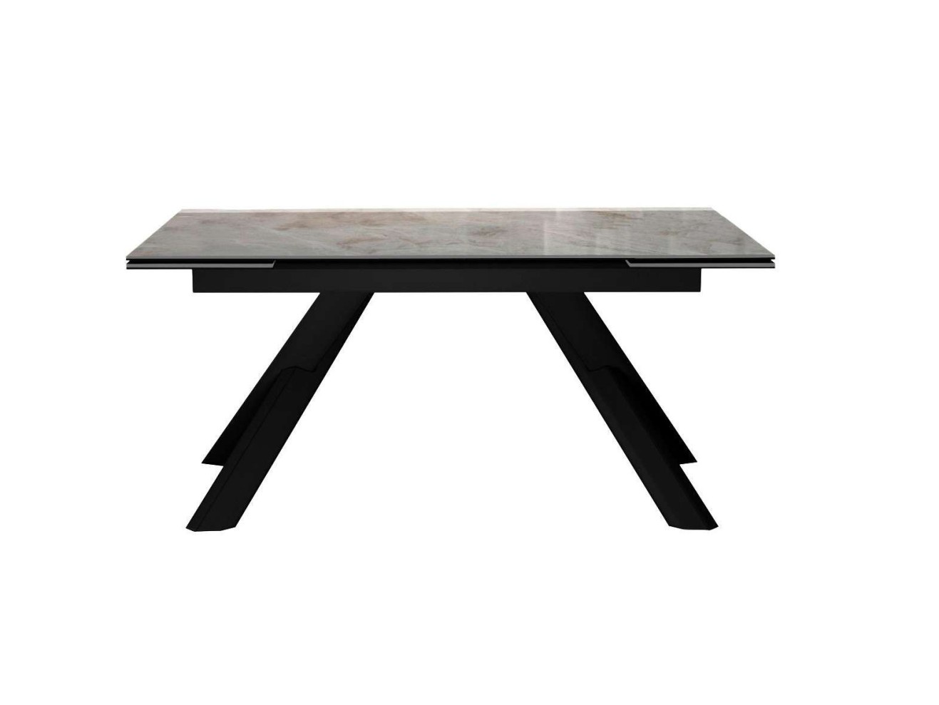 Стол DikLine DKX140 керамика Italian Grey (глянец серый), подстолье черное, опоры черные (2уп.)
