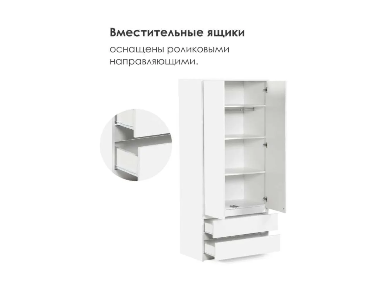 Идена ШК06-900 ЛДСП белое / ЛДСП белое Шкаф арт. 1146577