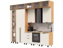 Кухня Рио NEW (металл) 3,2/1260м (490), компоновка №7, Крафт золотой/Шелковый камень арт. 1576555