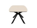 Стол DikLine BK140 керамика Krater Perla (бежевый матовый), подстолье черное, опоры черные