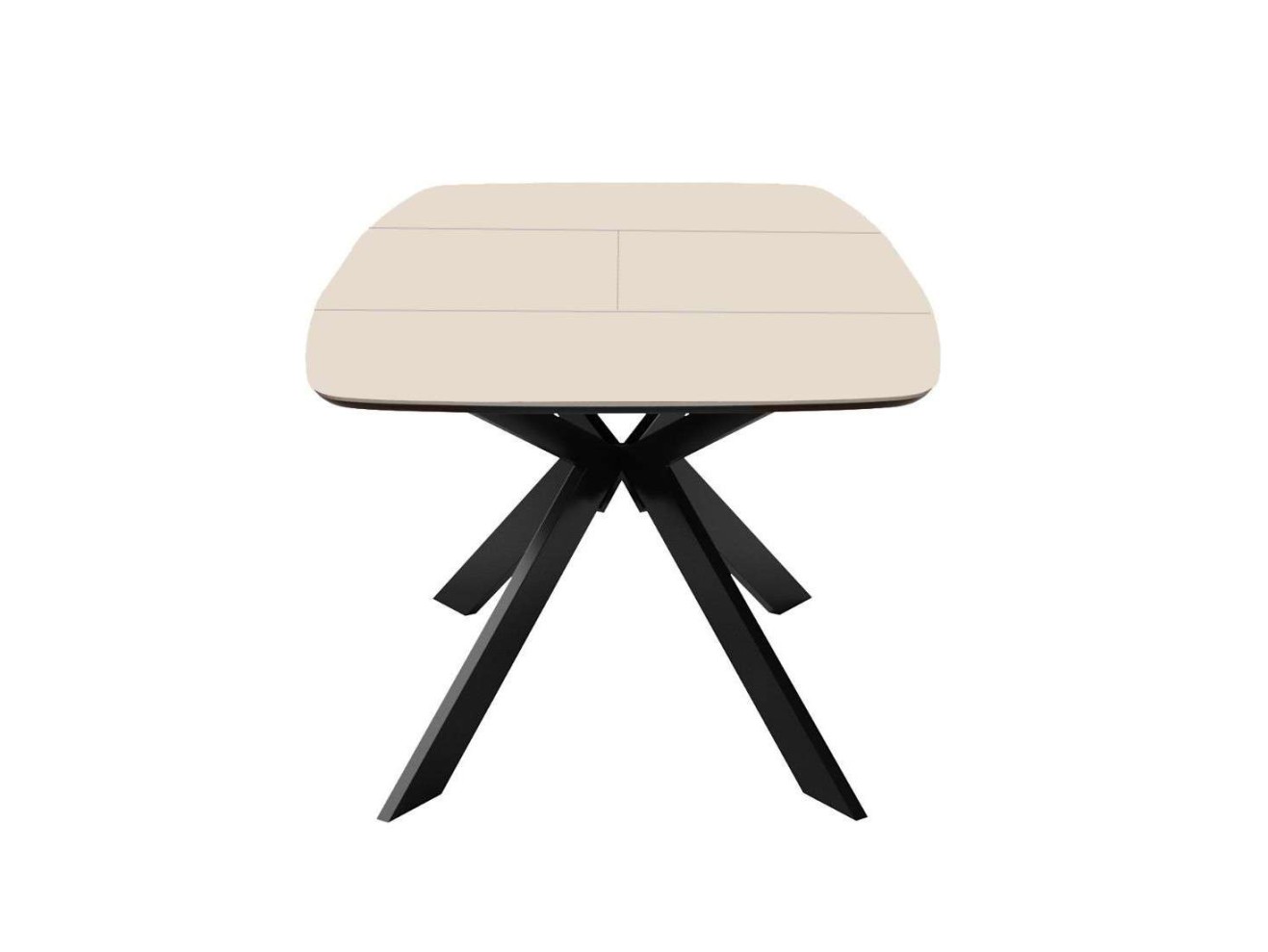 Стол DikLine BK140 керамика Krater Perla (бежевый матовый), подстолье черное, опоры черные