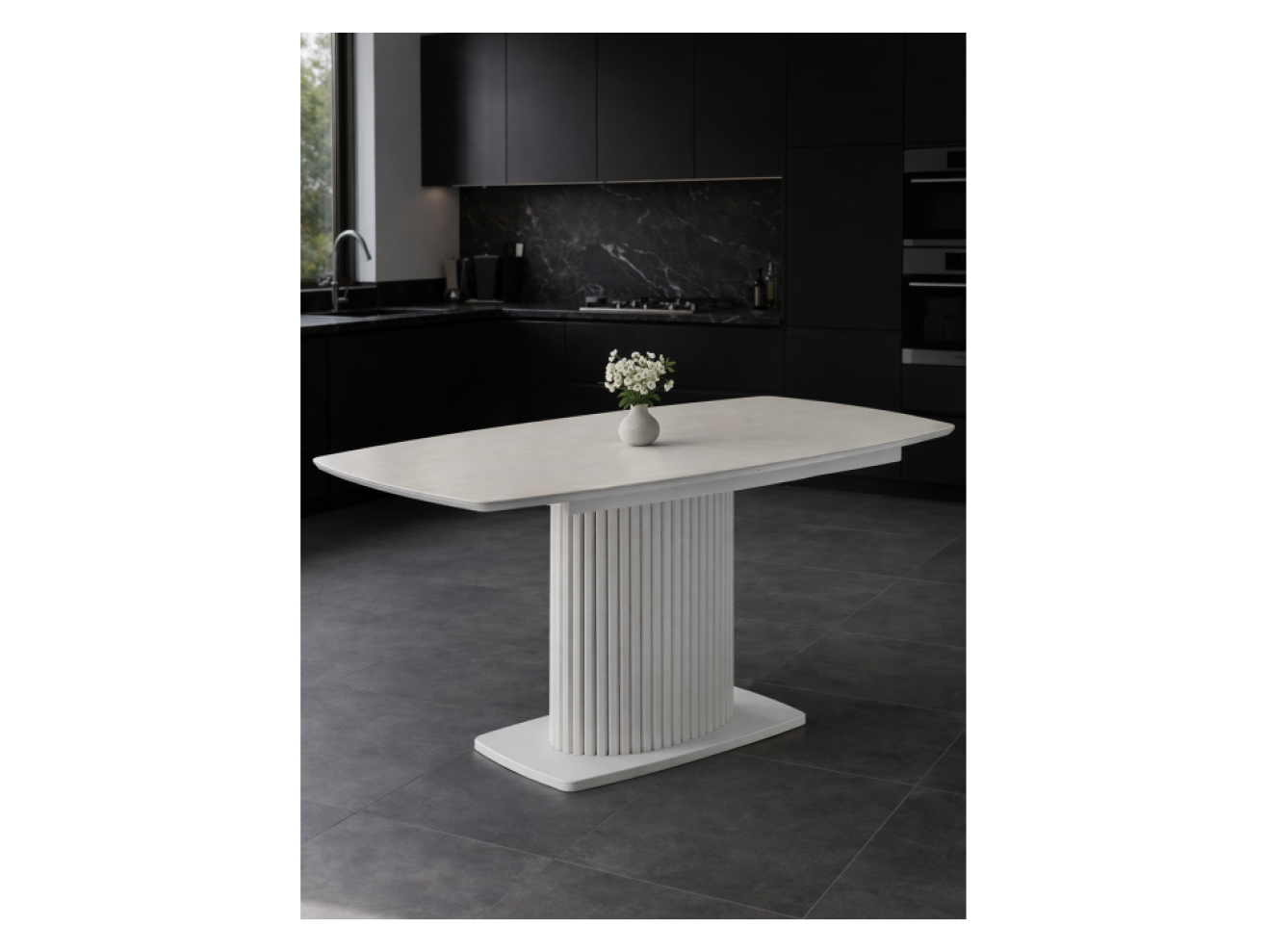 Фестер 160(200)х90 carmen light grey / белый Керамический стол