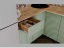 Угловая кухня Оливия NEW 1,4х2,4м, Крафт золотой/Олива софт арт. 1342583