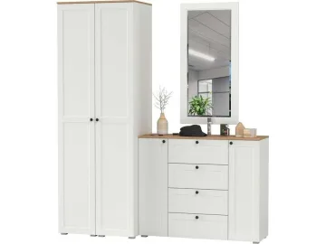 Прихожая Остин №49 Белый шагрень/дуб золотой