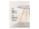 PT-151 80х80х76 clear glass / wood Стол стеклянный