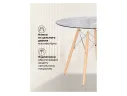 PT-151 80х80х76 clear glass / wood Стол стеклянный арт. 1540807