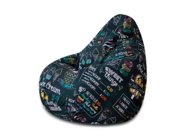 Кресло -мешок XXL жаккард арт.bs443, разноцветный (ice cream) 85х85х125