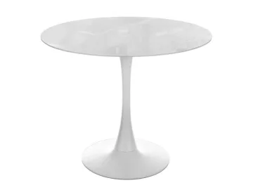 Tulip 90 super white glass Стол стеклянный