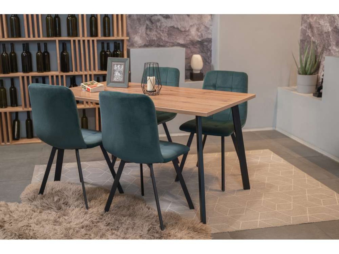 Тринити Лофт 140х80 дуб крафт табачный / черный матовый Стол деревянный