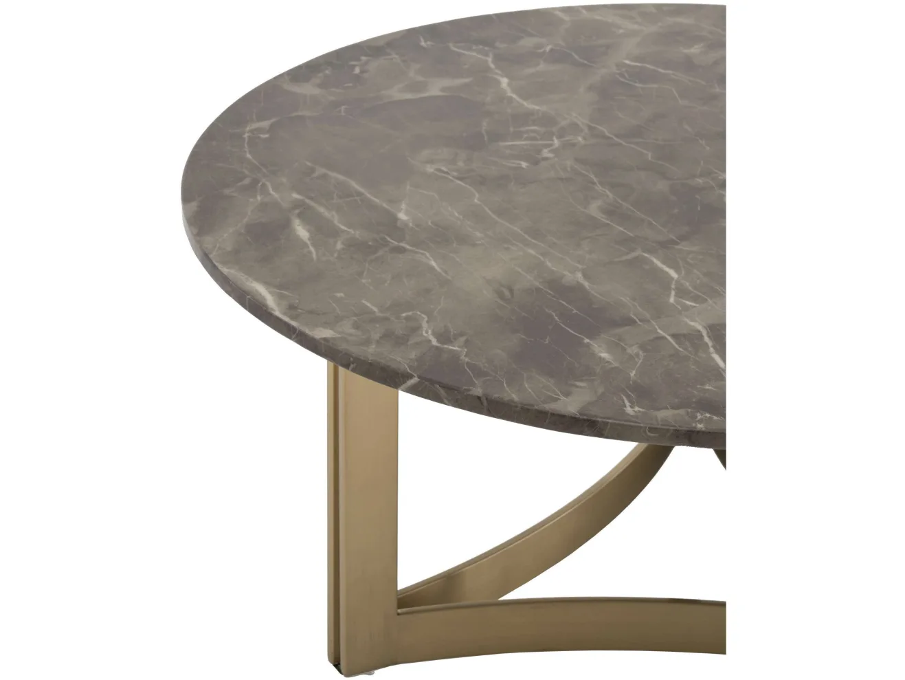 Стол журнальный STOOL GROUP Кассия 90*90 Темная керамика, сталь шампань арт. 1568369