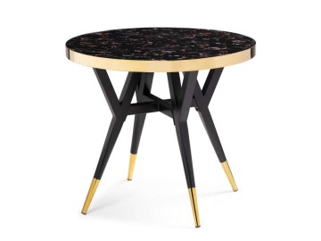 Selina 80х72 black / gold Стол деревянный