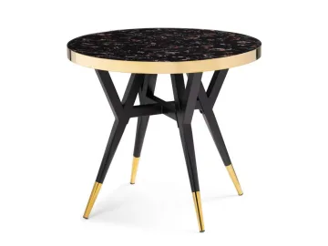 Selina 80х72 black / gold Стол деревянный