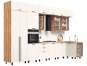 Кухня Рио NEW (металл) 3,8х1,2/1080м (490), компоновка №7, Крафт золотой/Шелковый камень арт. 1579837