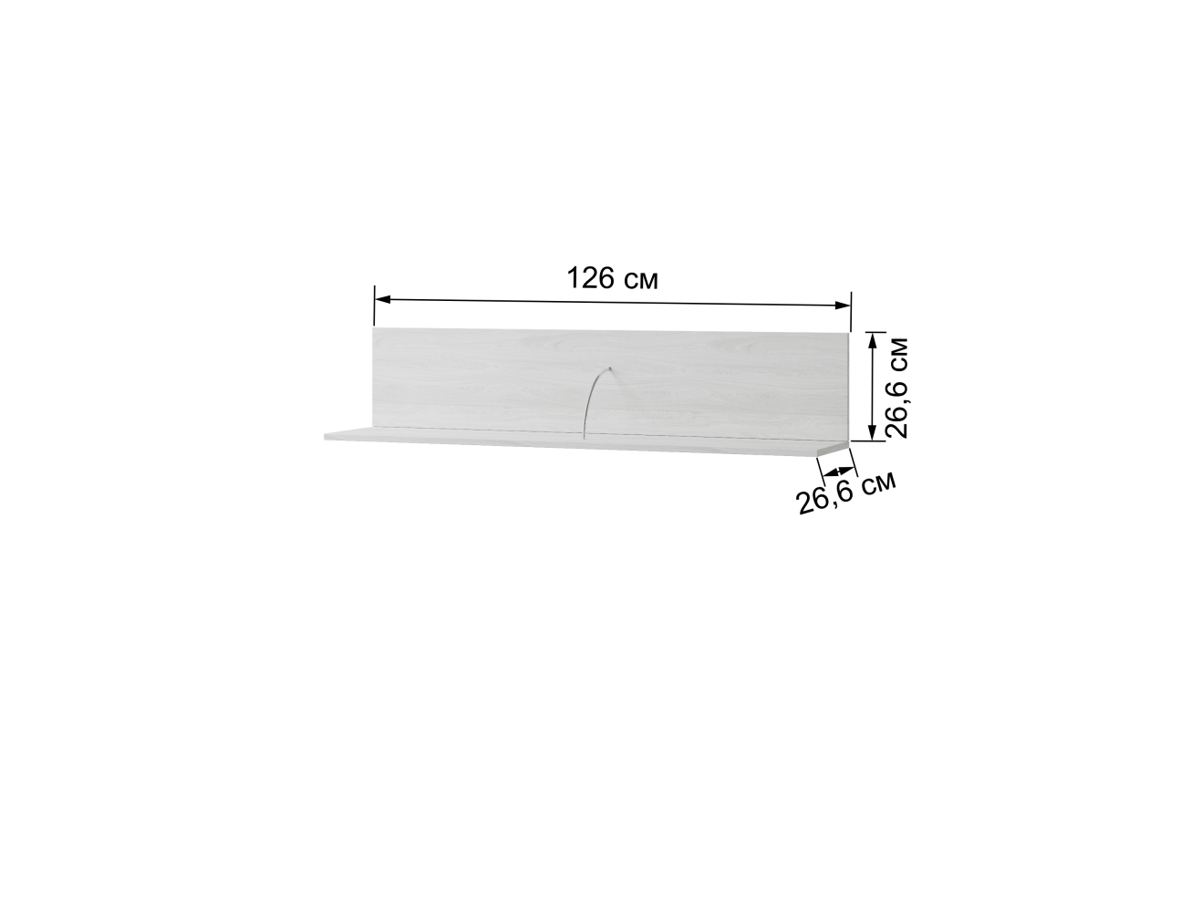 Полка навесная Ливорно ЛН-1, ясень
