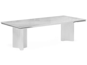 Мален 240x110 белый мрамор / белый Стол стеклянный