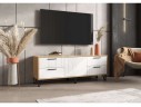 Флэш Тумба ТВ 1500 браш вайт/дуб крафт