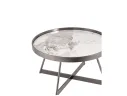 Журнальный столик STOOL GROUP Гера 80*80 Белая керамика, сталь тёмный хро арт. 1568007