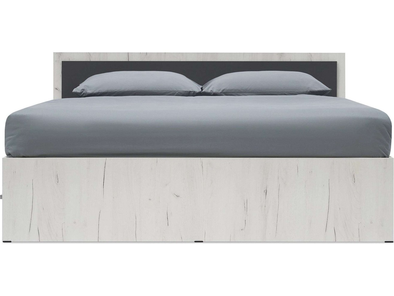 Фиеста NEW Кровать 1,6м с ящиками (Дуб крафт белый/Графит) арт. 1213995