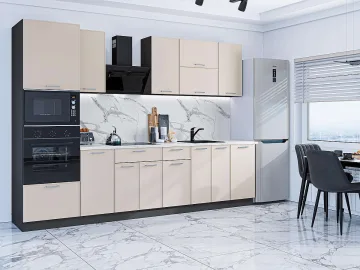 Кухонный гарнитур Квадро-01, МДФ, 300 см, Кашемир