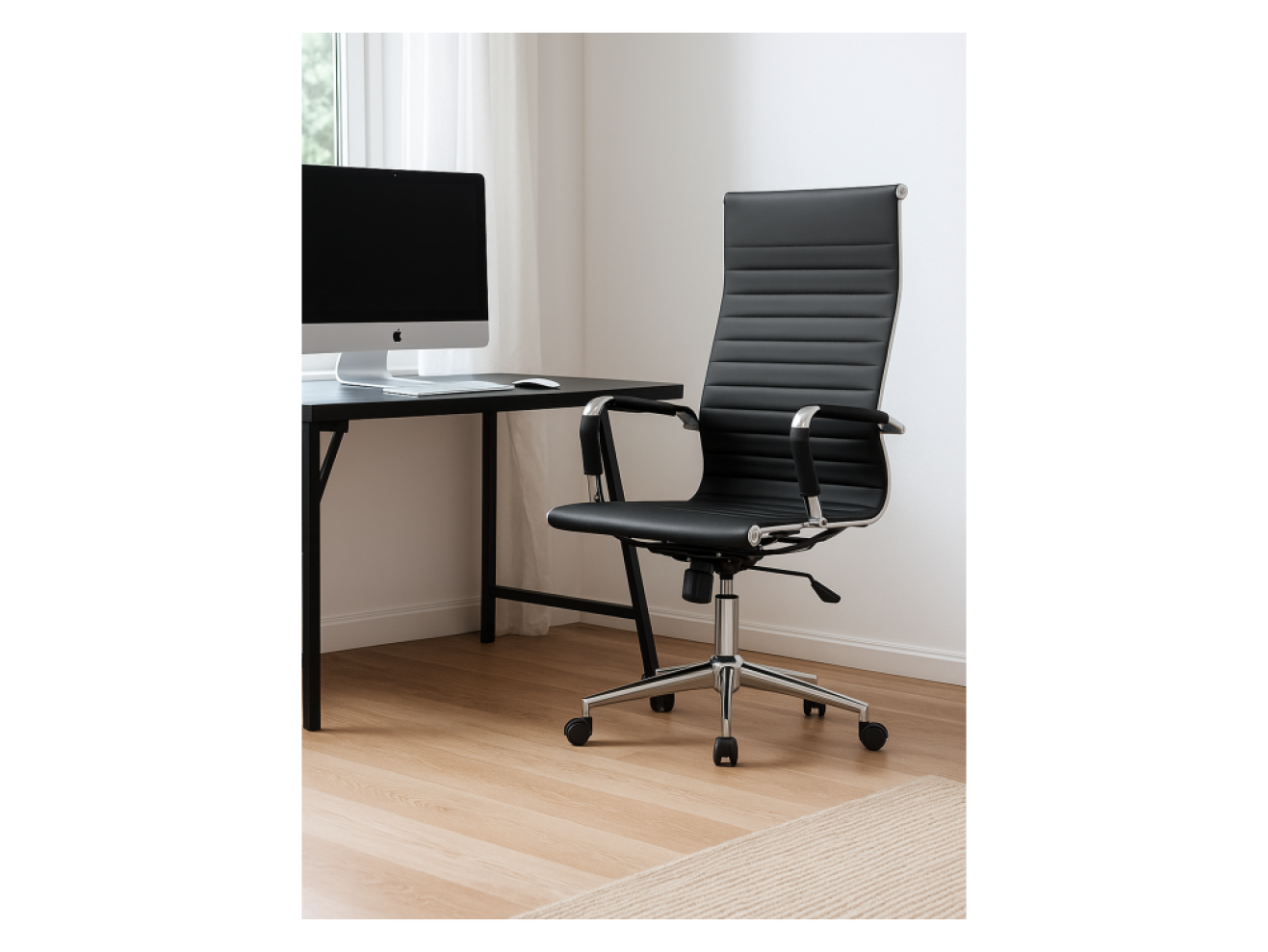 Reus pu black / chrome Компьютерное кресло