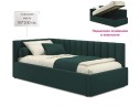 Мягкая кровать Milena 900 изумруд с подъемным механизмом и матрасом ГОСТ
