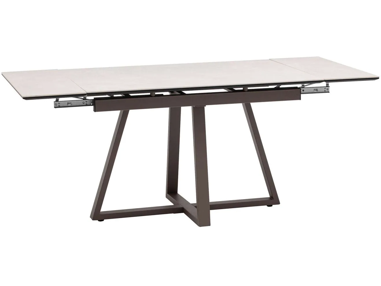 Стол обеденный STOOL GROUP Керас 120-180*80 Carmen light grey, подстолье коричневое арт. 1568399