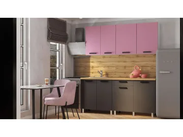 Кухня Осло, 1,8м Карбон Сакура/Карбон Вулкан