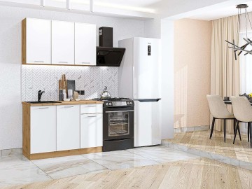 Кухонный гарнитур Квадро-03, МДФ, 120 см, Белый