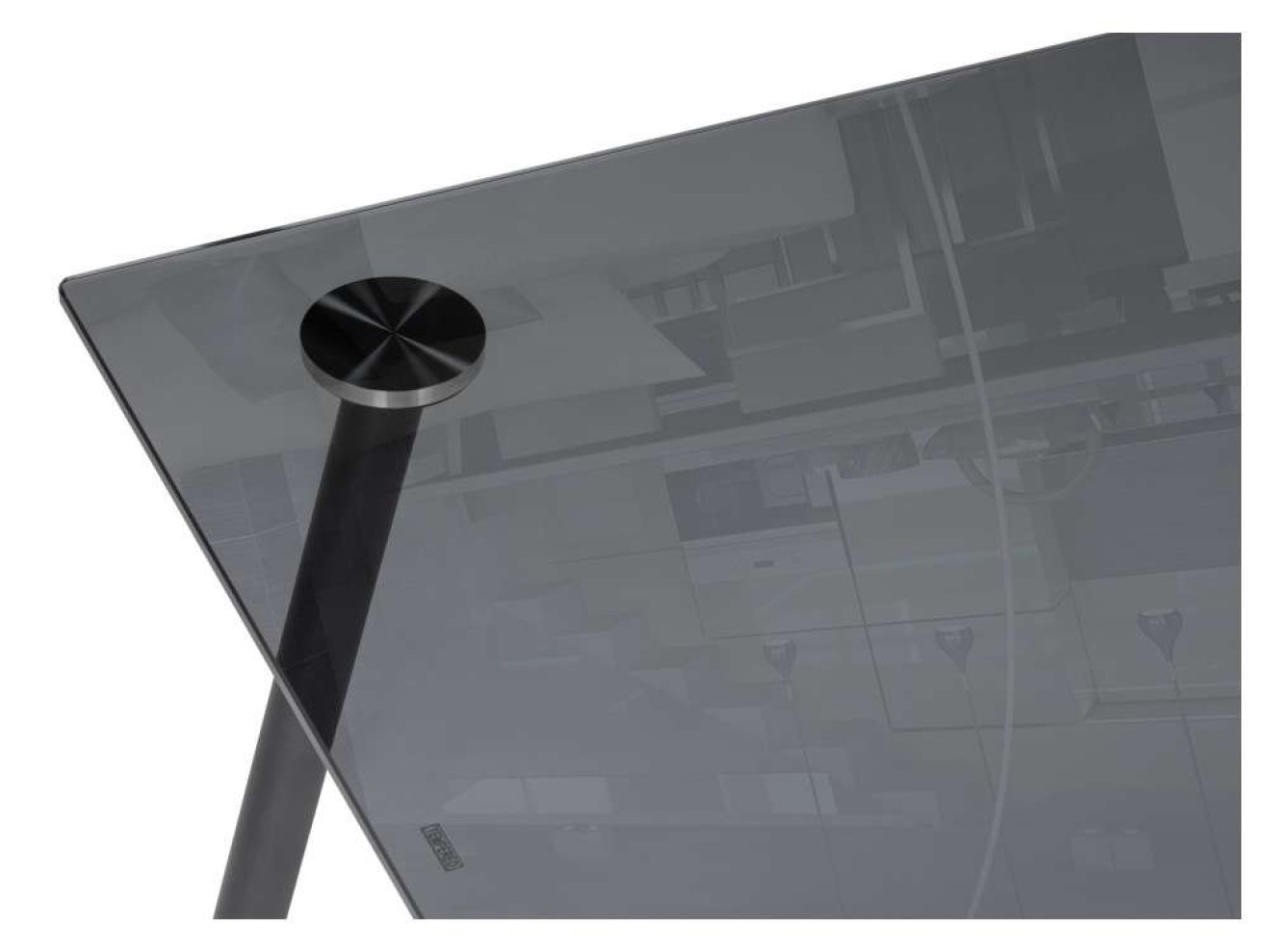 Smoke 120х80х75 clear gray / black Стол стеклянный арт. 988993