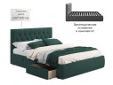 Мягкая кровать Verona 1600 изумруд с ящиками