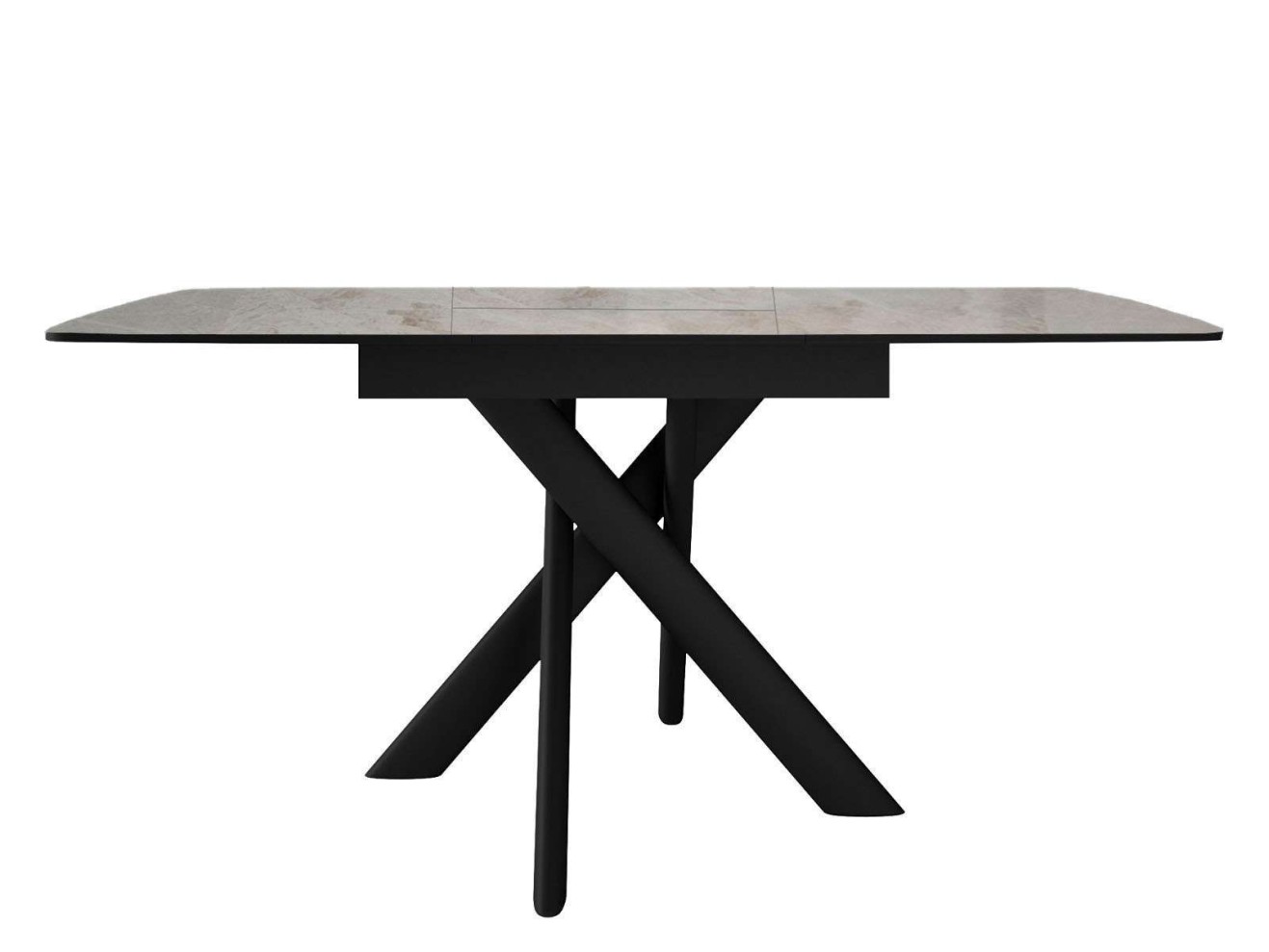 Стол DikLine DKB110, Керамика Italian Grey (глянец серый)/подстолье черное/опоры черные