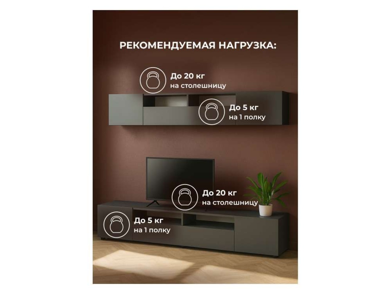 Сибити графит серый ТВ-тумба арт. 1071891